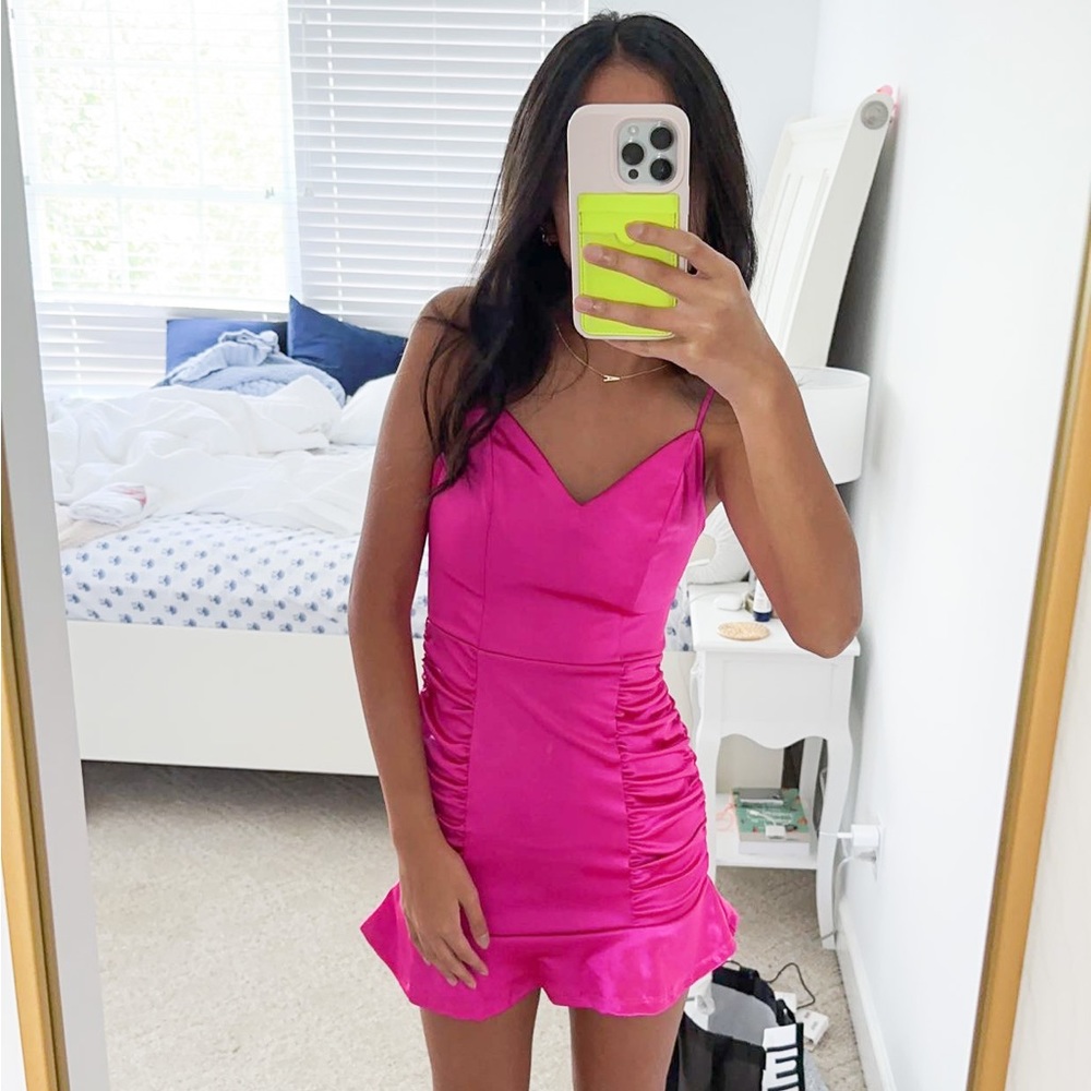 Dillard’s- Midnight Doll Hot Pink Dress